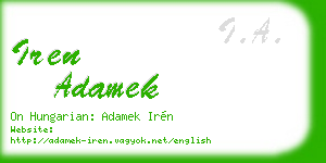 iren adamek business card
